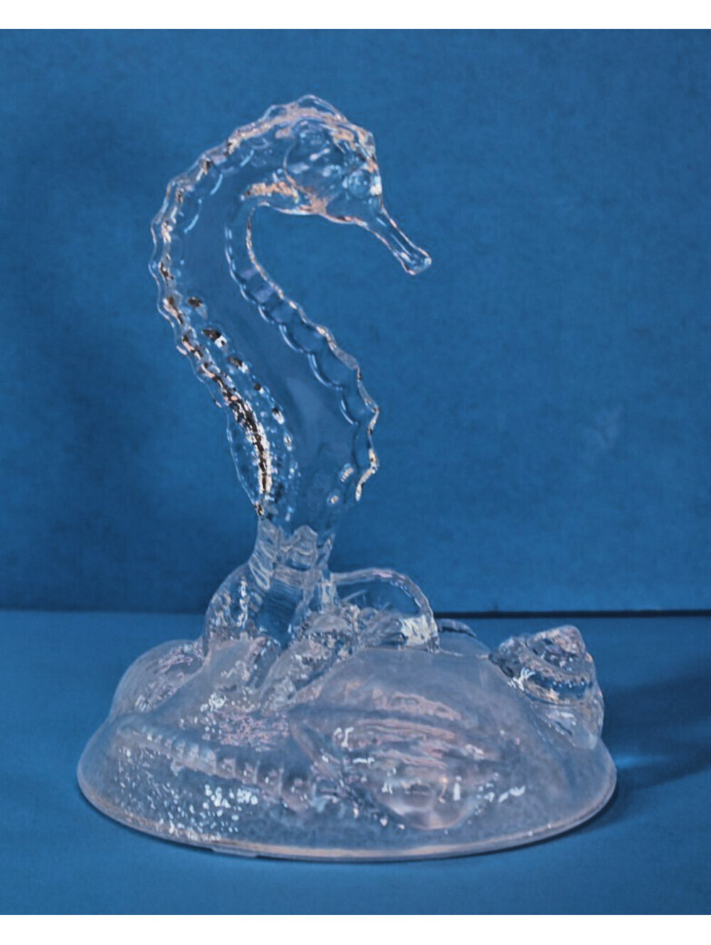 Vtg French 24% Lead Cristal Seahorse d'Arques Figurine 6x5x4" Paperweight ExC